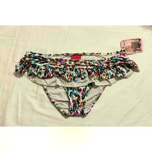 Colorful Ruffled Betsy Johnson Bikini Bottom